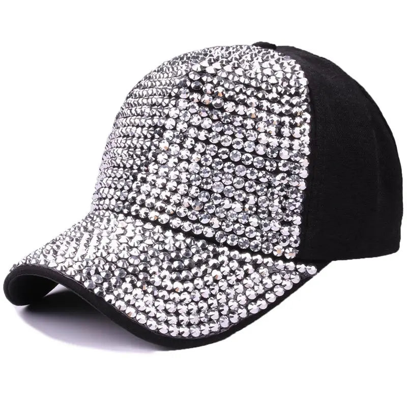 Silver/Black Rhinestone Hat